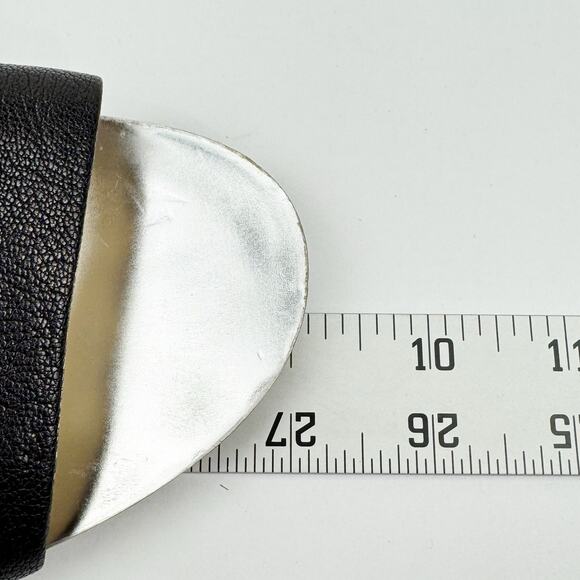 Michael Michael Kors Logo Black Leather Metallic Strappy Wedge Sandals Sz 7.5M - Picture 12 of 16